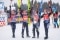 Das Bild zeigt vier Wintersportlerinnen aus dem Viessmann Team. 