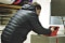 The image shows Georg Hackl at the heat pump.