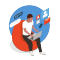 The graphic shows the digital nomad.