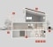 The image shows the networking of Viessmann products via the new electronics platform with the help of a graphic. 