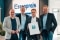 The image shows Thomas Essenpreis, Gerd Lehner (head of the Viessmann sales office in Karlsruhe) and Rüdiger Essenpreis (from left) during the presentation of the certificate for the 10000th Vitovalor fuel cell heating device. (Photo: Michael Dick)