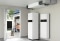 The image shows a Viessmann system solution with electricity storage tank