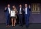 Gemeinsam mit Peter Becker (Leiter Ideenmanagement, links), Denise Wellnowski (Ideenmanagerin) und Jörg Schmidt (stellvertretender Leiter Corporate Communications, rechts) nahm Huni Park die Auszeichnung als “Beste Führungskraft 2023” entgegen.
